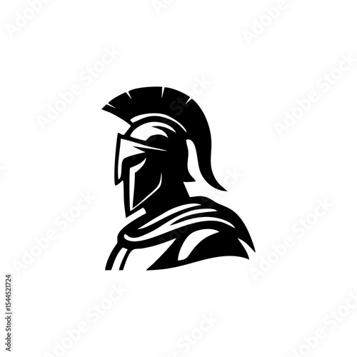 Warrior logo spartan vector mascot design illustration of gladiator with ancient helmet armor shield and character graphic battle emblem suitable for combat art history mythology design