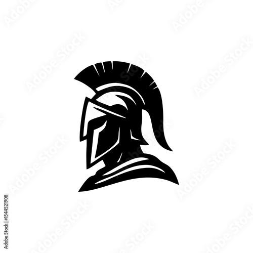 Spartan vector design for warrior logo gladiator mascot helmet emblem ancient soldier battle armor classical symbol graphic drawing illustration of powerful combat hero character icon