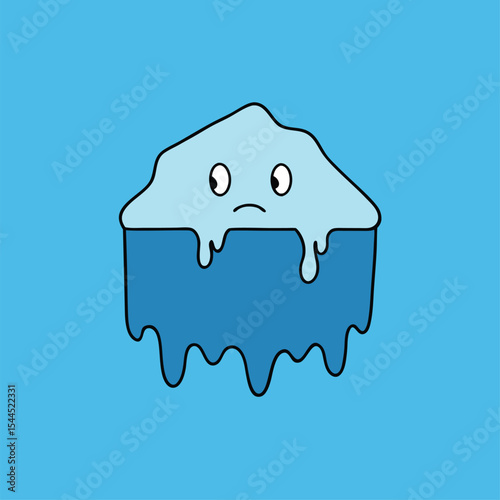 melting cartoon glacier.eps