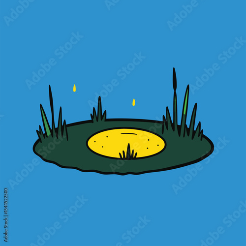 mysterious bog with glowing water.eps