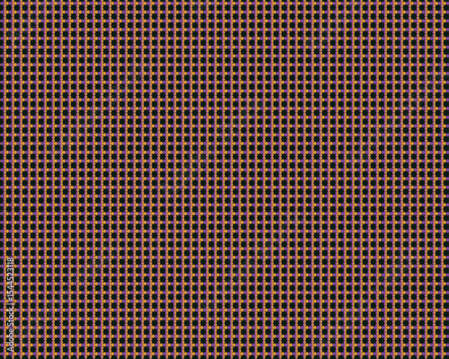Repeating Pattern of Purple and Orange Shapes on a Dark Background