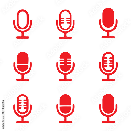 Microphone icon set. Different microphone collection. Vector