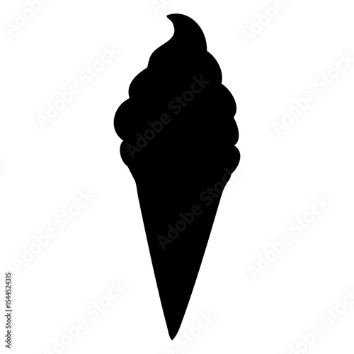 Icono ice cream. Silueta de cono de waffle con bola de helado