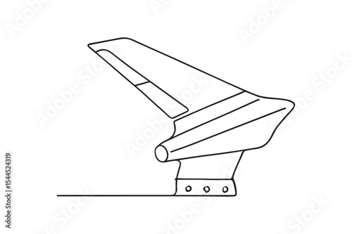 Aircraft Wing Assembly continuous one line drawing minimalism design
