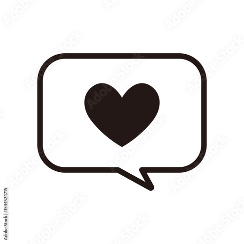ハートマークのリアクション付き吹き出し