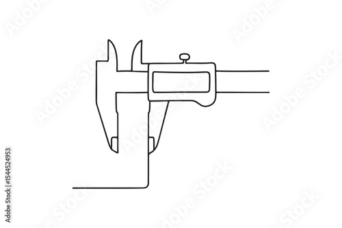 Caliper Measurement Tool continuous one line drawing minimalism design