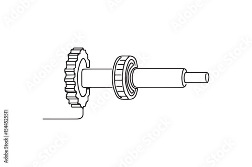Engine Shaft continuous one line drawing minimalism design