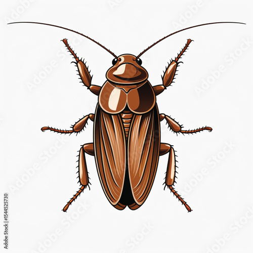 cockroach isolated on white