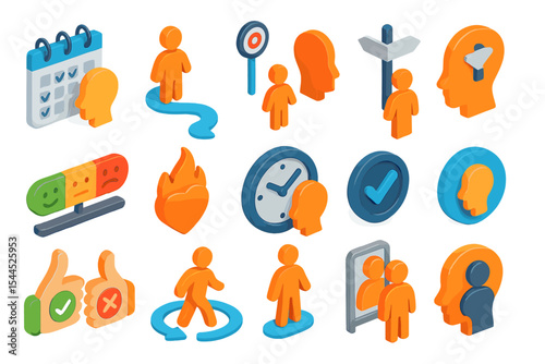 Colorful isometric social media icons on gradient background