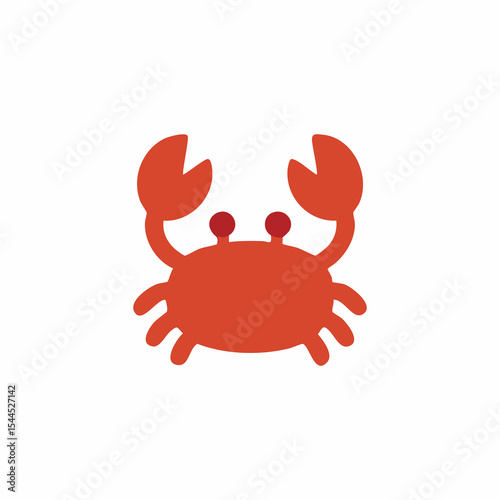 Simple, flat, red crab icon