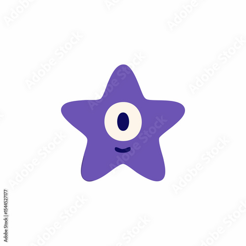 A purple star-shaped creature with a single eye and a small smile