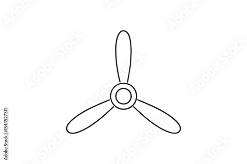 Propeller Blade continuous one line drawing minimalism design