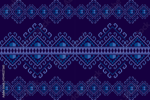 Ikat ethnic geometric abstract embroidery oriental traditional seamless pattern. Native geometry decorative design for fabric, clothing, wallpaper, background, interior, decoration, illustration