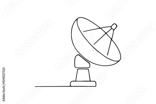 Radar Dish continuous one line drawing minimalism design