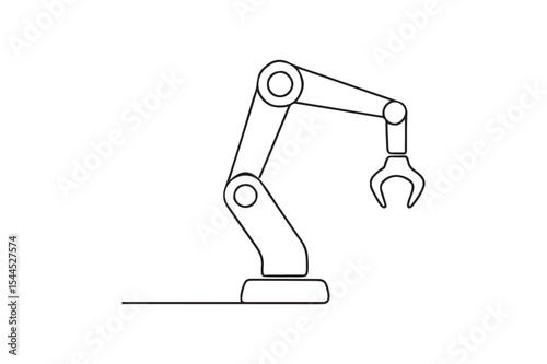 Robotic Arm continuous one line drawing minimalism design