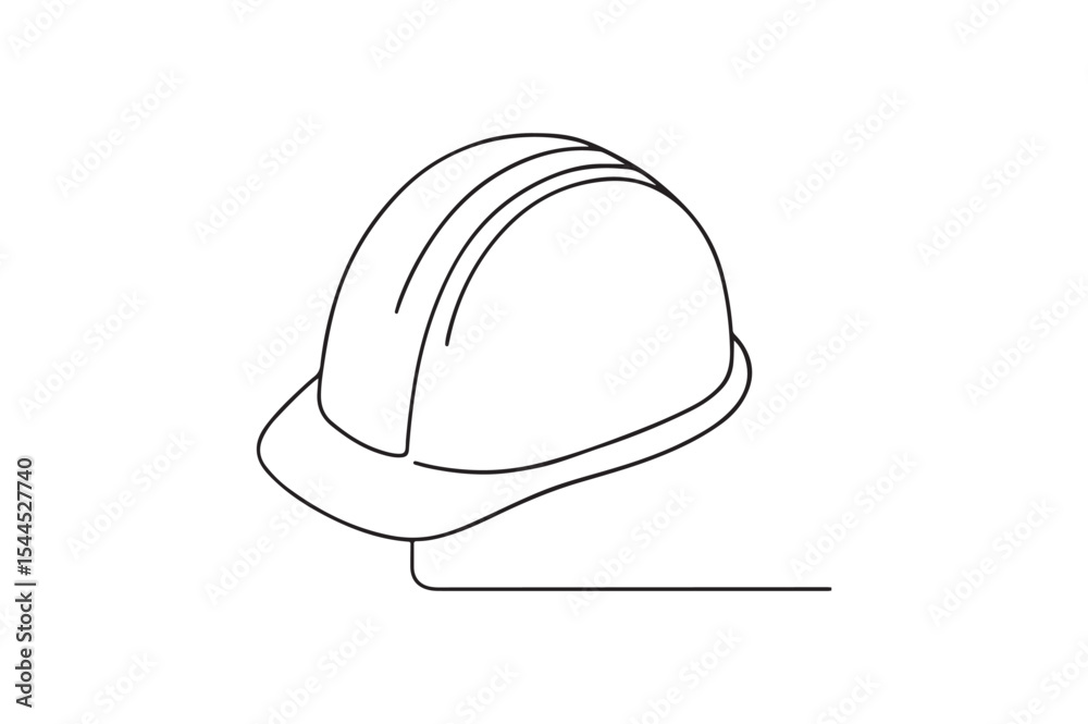 Safety Helmet continuous one line drawing minimalism design Safety Helmet continuous one line drawing minimalism design