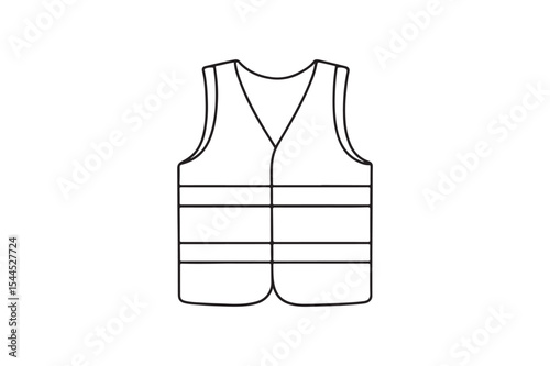Safety Vest continuous one line drawing minimalism design