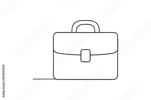 Briefcase continuous one line drawing minimalism design