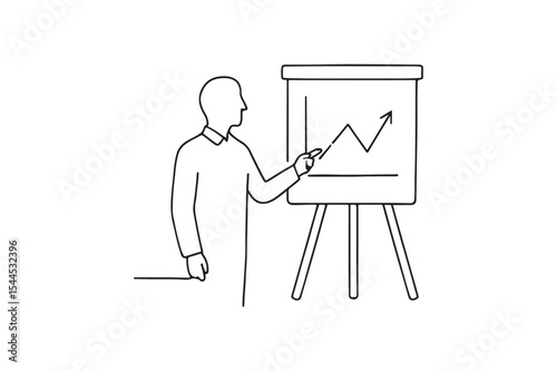 Presentation continuous one line drawing minimalism design