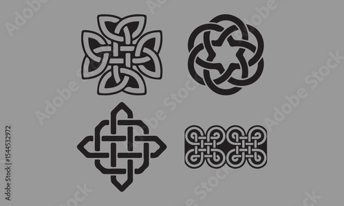 vector illustration of an abstract background with a pattern silhouette, icon, vector, celtic, ornament, knot, illustration, black, pattern, intricate, outline, tattoo, geometric, irish, art, element,