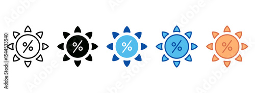 Summer Sale Icon Set Multiple Style Collection