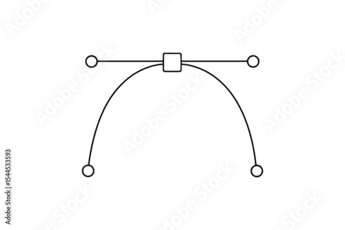 Bezier curve tool continuous one line drawing minimalism design
