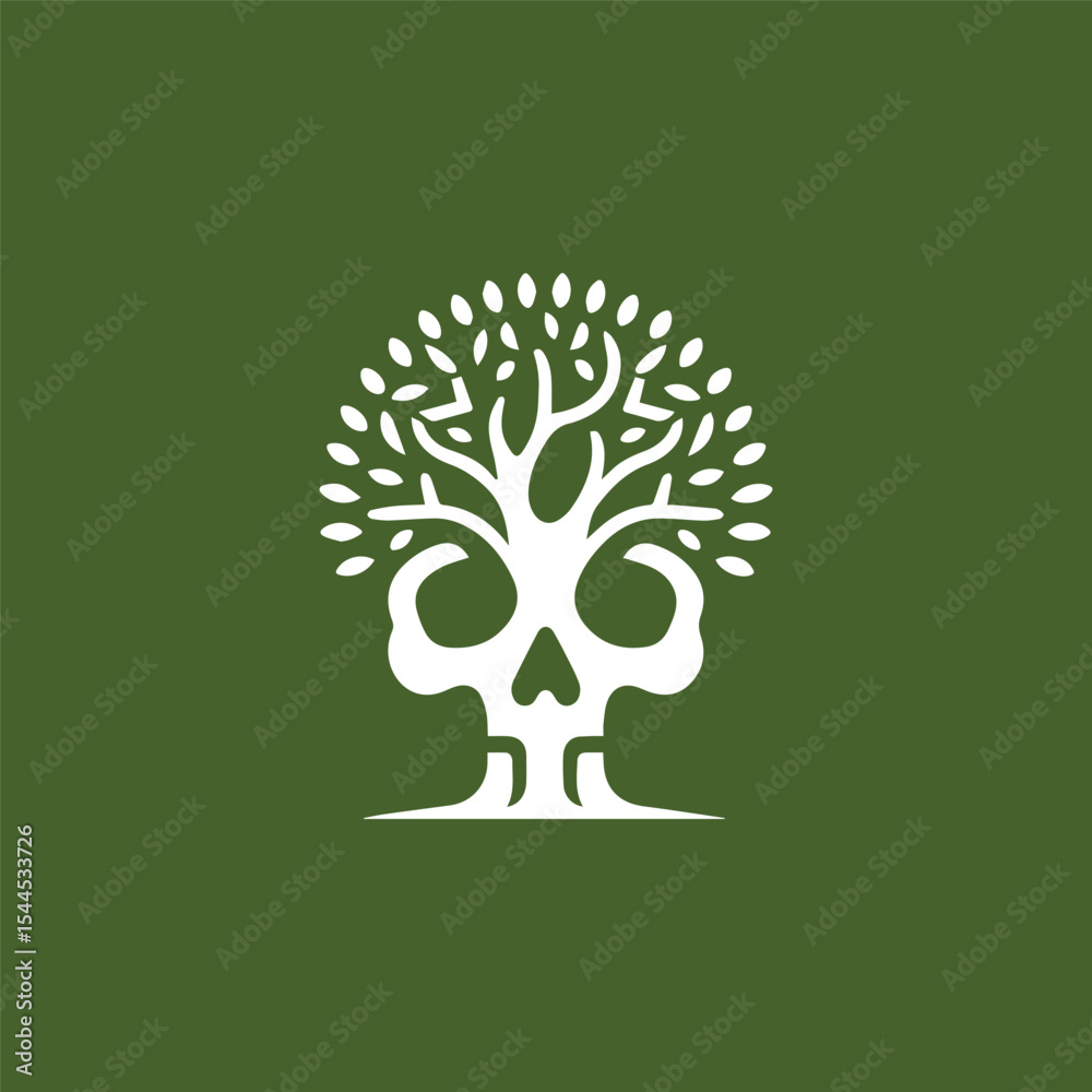 Obraz premium skull tree logo