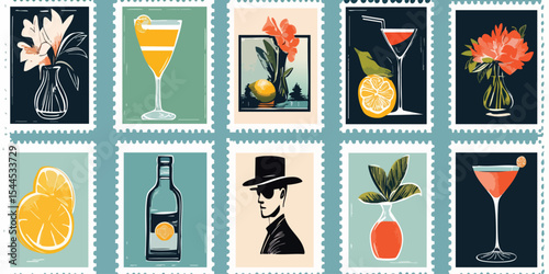 Vintage Cocktail Stamps (2)
