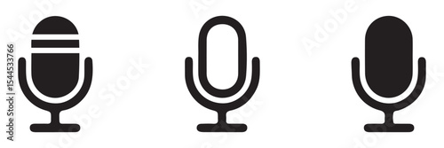 Microphone icon set. Different microphone collection. Vector