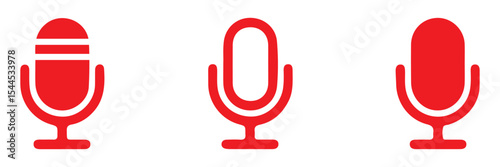 Microphone icon set. Different microphone collection. Vector
