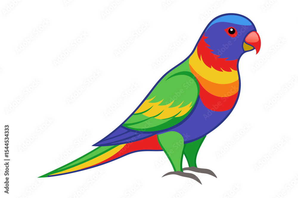 Fototapeta premium Lorikeet Bird Colorful Line Art Vector