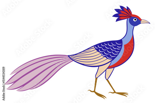 Lyrebird Sketch Illustration Clean Vector
