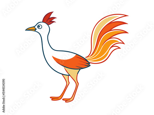 Lyrebird Bird Minimal Vector Art Design