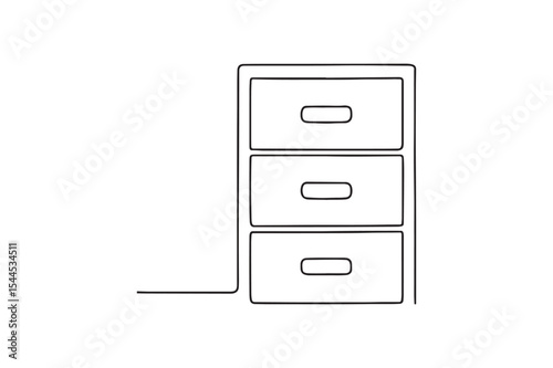Filing drawers continuous one line drawing minimalism design