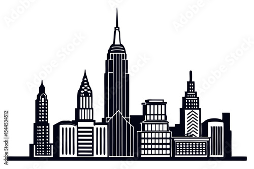 New York City Skyline Silhouette Design