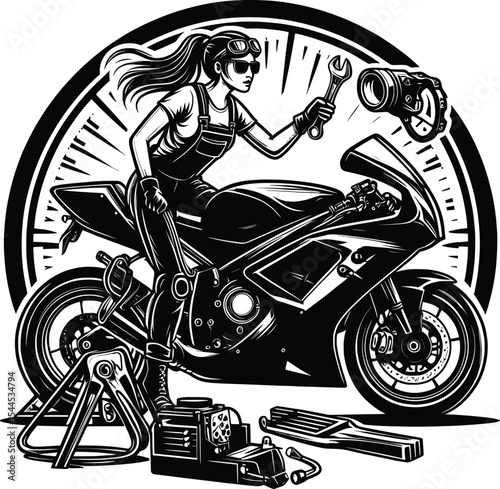 Gift Motorcycle Vector Files,Vintage Moto Mechanic svg Vector Files,Silhouette,Files for Cricut,motorcycle gift,Motorcycle Clipart 
