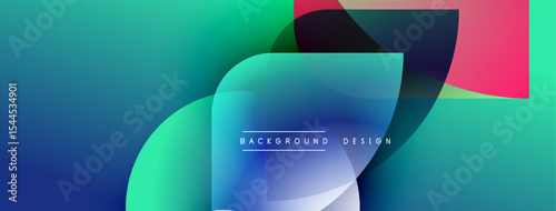 Abstract gradients blend, creating dynamic visual flow. Modern design elements suggest innovation, energy, sophistication. Background features layered shapes, vibrant colors.