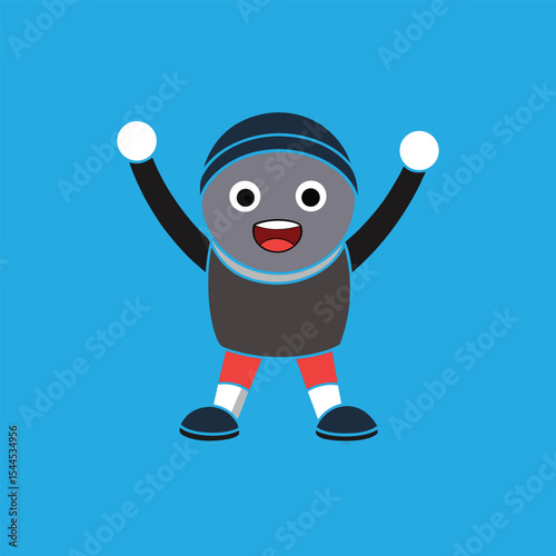 Joyful Robot Character Design Cheerful and Playful Illustration
