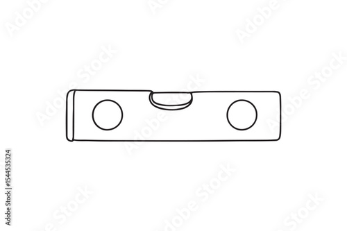 Spirit level tool continuous one line drawing minimalism design