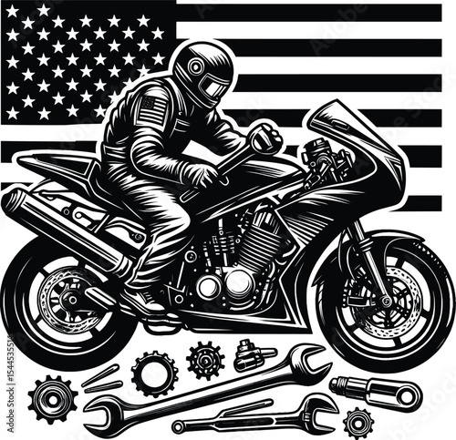 Gift Motorcycle Vector Files,Vintage Moto Mechanic svg Vector Files,Silhouette,Files for Cricut,motorcycle gift,Motorcycle Clipart 
