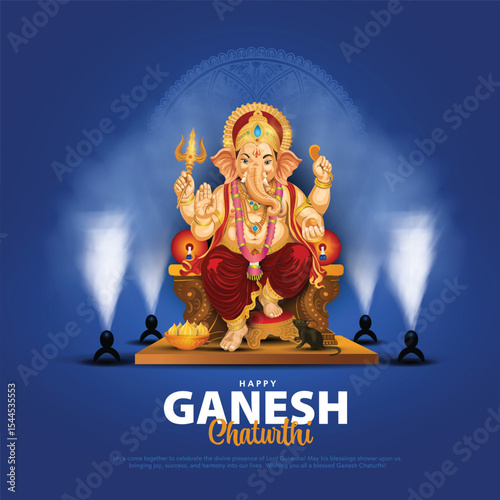 happy ganesh chaturthi celebration background design, creative vector illustration.
