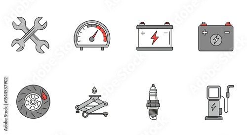 set of automotive vector icons
