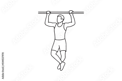 Pull-Up Bar continuous one line drawing minimalism design