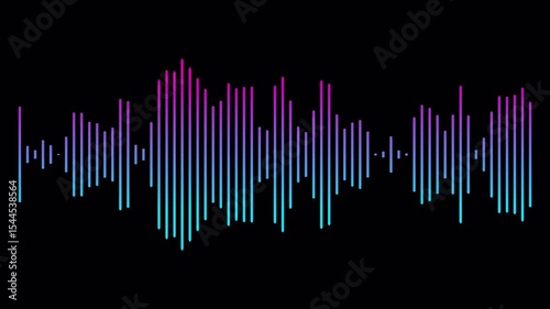 Audio sound waveform Animation, line audio wave visualization on a transparent background Sound audio equalizer animation, sound wave, Audio spectrum in 4k.