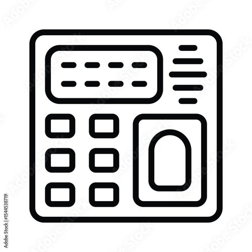 Get this amazing linear style icon of biometric machine