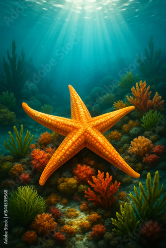 starfish and coral reef