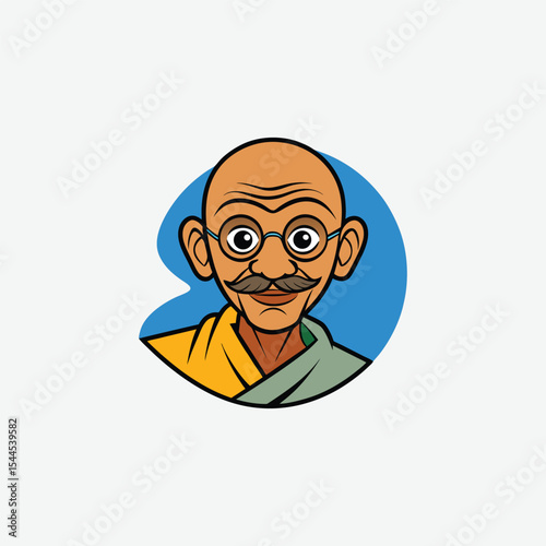 Illustrative Portrait of Mahatma Gandhi A Symbol of Peace and Nonviolent Resistance