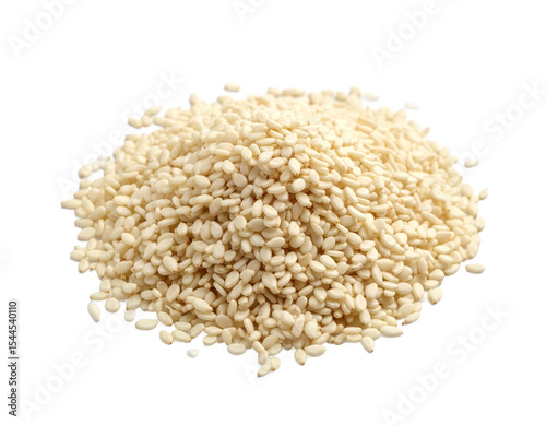 A Heap of Hulled Sesame Seeds, Representing Purity and Natural Goodness on transparent background