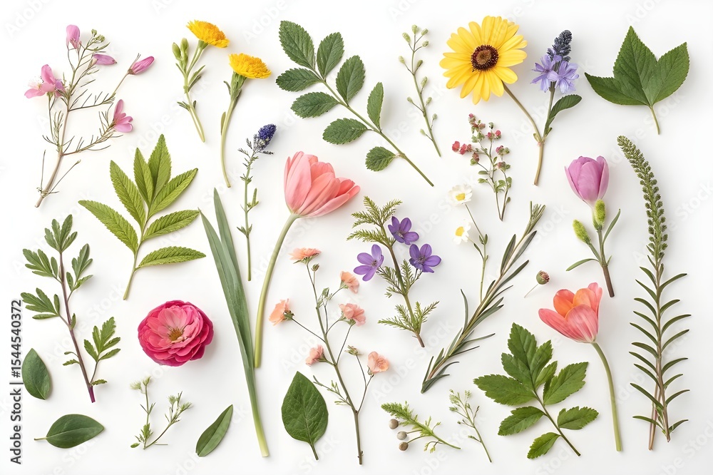 Large collection of summer flowers and herbs used in alternative natural herbal medicine. English European flora and fauna on hemp paper background. Large collection of summer flowers and herbs used in alternative natural herbal medicine. English European flora and fauna on hemp paper background.