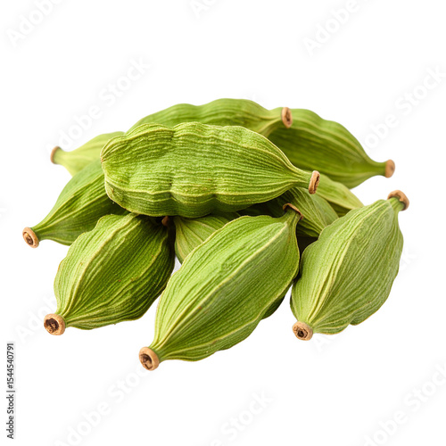 Wallpaper Mural Aromatic green cardamom pods, culinary ingredient, spice stack still life on transparent background Torontodigital.ca